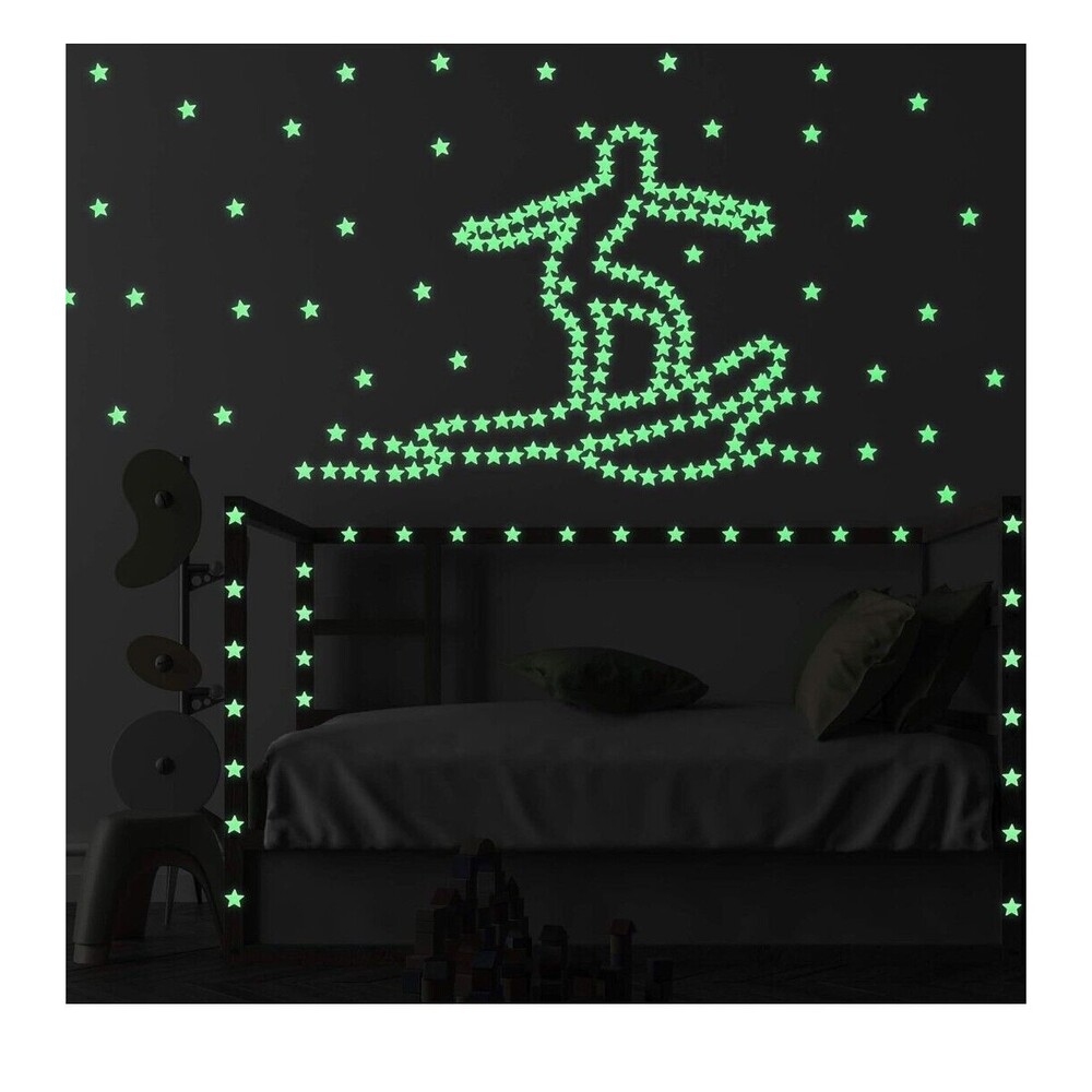 300 pcs Yellow Glow in The Dark Luminous Stars Fluorescent Noctilucent